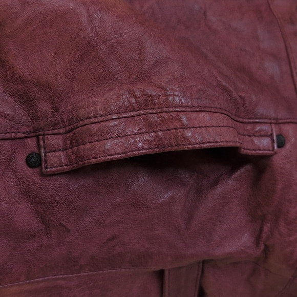 Levi's, genuine leather jacket, Capital, maroon, size M - Picture 7 of 16